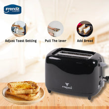Load image into Gallery viewer, Frendz Forever E-126 850 W Pop Up Toaster (Black)