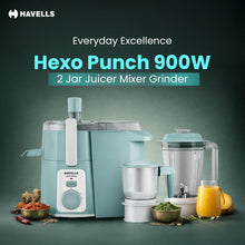 Load image into Gallery viewer, Havells Hexo Punch 900W Juicer Mixer Grinder with 2 Jars