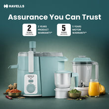 Load image into Gallery viewer, Havells Hexo Punch 900W Juicer Mixer Grinder with 2 Jars