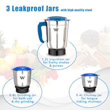 Load image into Gallery viewer, Wellus Eco 500 W Juicer Mixer Grinder 3 Jars (v)