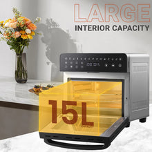 Load image into Gallery viewer, INALSA Air Fryer Oven|15L, 1600W|Stainless Steel Body|16-in-1 Functions,Fry,Bake,Grill,Dehydrate,Roast& Reheat|16 Preset|Rotisserie & Convection|Dishwasher Safe Accessories|2Yr Warranty,Aero Smart 15