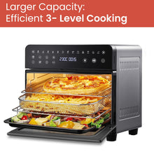 Load image into Gallery viewer, INALSA Air Fryer Oven|15L, 1600W|Stainless Steel Body|16-in-1 Functions,Fry,Bake,Grill,Dehydrate,Roast& Reheat|16 Preset|Rotisserie & Convection|Dishwasher Safe Accessories|2Yr Warranty,Aero Smart 15