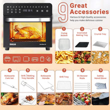 Load image into Gallery viewer, INALSA Air Fryer Oven|15L, 1600W|Stainless Steel Body|16-in-1 Functions,Fry,Bake,Grill,Dehydrate,Roast& Reheat|16 Preset|Rotisserie & Convection|Dishwasher Safe Accessories|2Yr Warranty,Aero Smart 15
