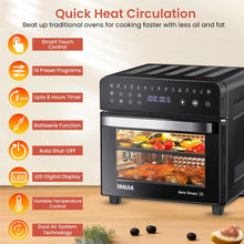 Load image into Gallery viewer, INALSA Air Fryer Oven|15L, 1600W|Stainless Steel Body|16-in-1 Functions,Fry,Bake,Grill,Dehydrate,Roast& Reheat|16 Preset|Rotisserie & Convection|Dishwasher Safe Accessories|2Yr Warranty,Aero Smart 15