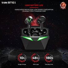 Load image into Gallery viewer, truke Buds BTG 1 True Wireless Earbuds with Environmental Noise Cancellation(ENC) & Quad MEMS Mic for Clear Calls | Up to 48hrs of Playtime | 60ms Low Latency | Bluetooth 5.1 | IPX4