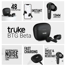 Load image into Gallery viewer, Truke Buds S2 Lite TWS MEMS Quad-Mic ENC, 48H Playtime, 10mm Real Titanium Speaker, Gaming Mode, Type-C Fast Charge, AAC Codec, BT 5.1, IPX4