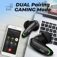 Load image into Gallery viewer, truke BTG Crystal True Wireless in Ear Buds with Dual Pairing, Spatial Audio Earbuds, 40ms Low Latency, 68H Playtime Fast Charge, HiFi DSP Sound, 4Mics ENC 13mm Driver, Bluetooth 5.4-Black