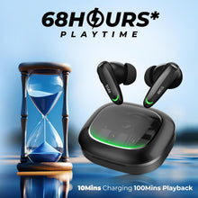 Load image into Gallery viewer, truke BTG Crystal True Wireless in Ear Buds with Dual Pairing, Spatial Audio Earbuds, 40ms Low Latency, 68H Playtime Fast Charge, HiFi DSP Sound, 4Mics ENC 13mm Driver, Bluetooth 5.4-Black