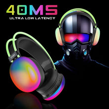 Load image into Gallery viewer, truke BTG Thunder Over the Ear Gaming Headphone with 70H of Playtime, 40mm Titanium Drivers, Dual Pairing Headset, Gaming Mode (40ms Latency) with RGB LEDs, Detachable Mic, BT 5.4