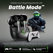 Load image into Gallery viewer, truke BTG Ultra True Wireless in Ear Earbuds, 40ms Ultra Low Latency Battle Mode™ Gaming Ear Buds, 60H Playtime, Quad Mics Crystal-Clear Calls, Fast Charging, BT 5.4, Noise Cancellation