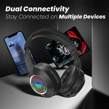 Load image into Gallery viewer, truke BTG 500 Over The Ear Gaming Headphone with 40mm Drivers, 10H of Playtime, Dual Pairing, Gaming Mode (50ms Latency) with RGB LEDs, TF Card with Volume Control, BT 5.4