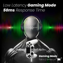 Load image into Gallery viewer, truke BTG 500 Over The Ear Gaming Headphone with 40mm Drivers, 10H of Playtime, Dual Pairing, Gaming Mode (50ms Latency) with RGB LEDs, TF Card with Volume Control, BT 5.4