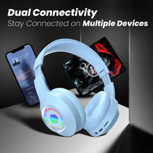 Load image into Gallery viewer, truke BTG 500 Over The Ear Gaming Headphone with 40mm Drivers, 10H of Playtime, Dual Pairing, Gaming Mode (50ms Latency) with RGB LEDs, TF Card with Volume Control, BT 5.4