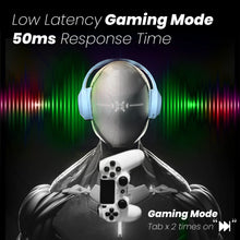 Load image into Gallery viewer, truke BTG 500 Over The Ear Gaming Headphone with 40mm Drivers, 10H of Playtime, Dual Pairing, Gaming Mode (50ms Latency) with RGB LEDs, TF Card with Volume Control, BT 5.4