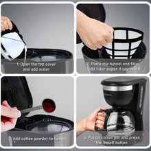 Load image into Gallery viewer, INALSA 6 Cups 650-Watt Coffee Maker with Anti Drip & Keep Warm Function|Overheat Protection|See Through 680 ML Carafe|630 ML Water Tank Capacity|Reusable Coffee Filter(Brew Matic DX)