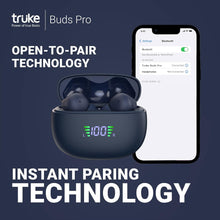 Load image into Gallery viewer, truke Buds PRO Hybrid Active Noise Cancelling ANC Wireless Earbuds with mic, Transparency Mode, 12.4mm Real Titanium Speaker, 48 Hour Playtime, Super-Fast Charge, AAC Codec, Gaming Mode