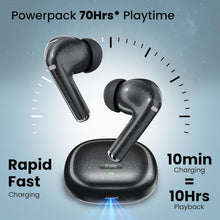 Load image into Gallery viewer, truke Buds Aura True Wireless in Ear Earbuds with 70Hrs of Playtime and Fast Charging Ear Buds, 13mm Titanium Drivers, Quad-MIC ENC TWS, 40ms Low Latency Gaming Buds, BT 5.4