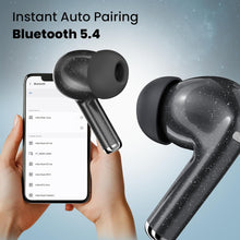Load image into Gallery viewer, truke Buds Aura True Wireless in Ear Earbuds with 70Hrs of Playtime and Fast Charging Ear Buds, 13mm Titanium Drivers, Quad-MIC ENC TWS, 40ms Low Latency Gaming Buds, BT 5.4