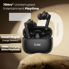Load image into Gallery viewer, truke Buds Elite True Wireless in Ear Earbuds with 10mm Dynamic Driver, 70Hrs Battery & Fast Charging EarBuds, Dual-MIC ENC TWS, 40ms Low Latency Gaming Buds, Volume Control, BT 5.4