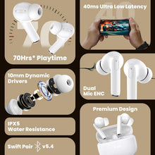Load image into Gallery viewer, truke Buds Elite True Wireless in Ear Earbuds with 10mm Dynamic Driver, 70Hrs Battery & Fast Charging EarBuds, Dual-MIC ENC TWS, 40ms Low Latency Gaming Buds, Volume Control, BT 5.4