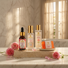 Load image into Gallery viewer, ANKAHA Royal Gulab Collection| Floraison Rain Perfume, Aligarh Gulab Diffuser Oil, Vintage Rose Soap & Rose Water
