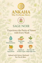 Load image into Gallery viewer, Ankaha's Luxury Soap |SAGE NOIR | Vetiver, Almond, Cocunut, Musk, Tea tree, Patchouli, Glycerin| Ayurvedic Handmade Organic Bath Soap| Scented Soap For Smooth & Soft Skin | 125 g x 2 (V)
