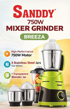 Load image into Gallery viewer, Sanddy Breeza MG | 750W Powerful Motor | 4 Jars | 100% Copper