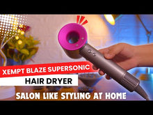 Load and play video in Gallery viewer, XEMPT 1400W BLAZE SUPERSONIC HAIR DRYER, BRUSHLESS| 5 MAGNETIC ATTACHMENTS| MICRO PROCESSOR Hair Dryer