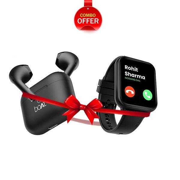 Combo - Boat Airdopes Alpha Earbuds + Tagg Engage II Smartwatch