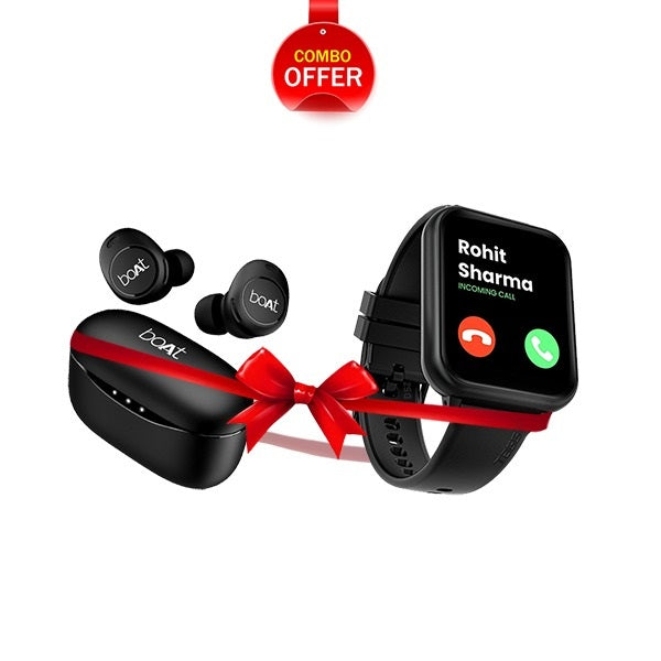 Combo - Boat Airdopes 121v2 Earbuds + Tagg Engage II Smartwatch