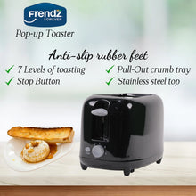 Load image into Gallery viewer, Frendz Forever E-126 850 W Pop Up Toaster (Black)
