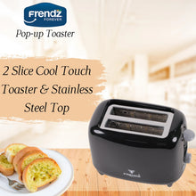 Load image into Gallery viewer, Frendz Forever E-126 850 W Pop Up Toaster (Black)

