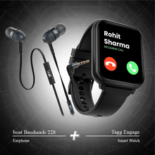 Load image into Gallery viewer, Combo - boat Bassheads 228 Earphones + Tagg Engage II Smartwatch
