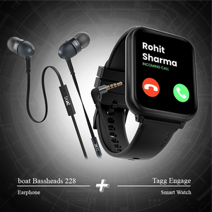 Combo - boat Bassheads 228 Earphones + Tagg Engage II Smartwatch