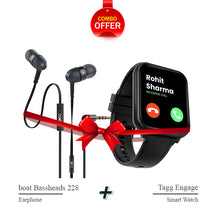 Load image into Gallery viewer, Combo - boat Bassheads 228 Earphones + Tagg Engage II Smartwatch
