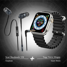 Load image into Gallery viewer, Combo - boat Bassheads 228 Earphones + Tagg Verve Magna Smartwatch
