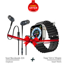 Load image into Gallery viewer, Combo - boat Bassheads 228 Earphones + Tagg Verve Magna Smartwatch
