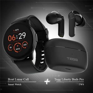 Combo - Boat Lunar Call Smartwatch + Tagg Liberty buds Pro Earbuds