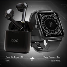 Load image into Gallery viewer, Combo - Boat Airdopes 138 Earbuds + Tagg Connect Pro Smartwatch
