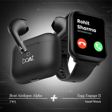 Load image into Gallery viewer, Combo - Boat Airdopes Alpha Earbuds + Tagg Engage II Smartwatch
