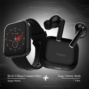 Combo - boAt Ultima Connect Max Smartwatch + Tagg Liberty buds Earbuds