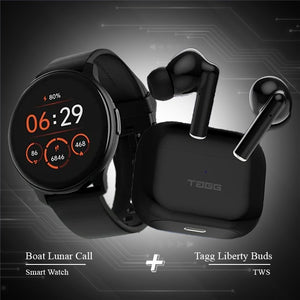 Combo - Boat Lunar Call Smartwatch + Tagg Liberty buds Earbuds