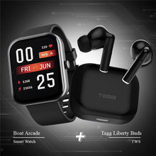 Load image into Gallery viewer, Combo - Boat Wave Arcade Smartwatch +  Tagg Liberty buds  Earbuds
