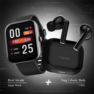 Combo - Boat Wave Arcade Smartwatch +  Tagg Liberty buds  Earbuds