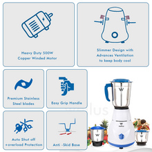 Load image into Gallery viewer, Wellus Eco Heavy Duty 500W Juicer Mixer Grinder &amp; 1000 W Dry Iron Super Combo | 3 Jars (V)
