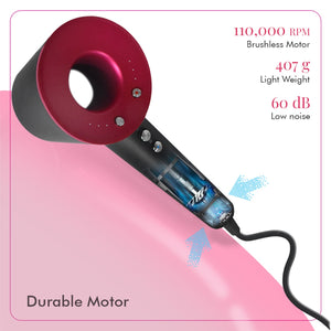 XEMPT 1400W BLAZE SUPERSONIC HAIR DRYER, BRUSHLESS| 5 MAGNETIC ATTACHMENTS| MICRO PROCESSOR Hair Dryer