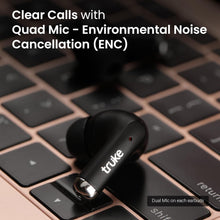 Load image into Gallery viewer, truke New Launch OS11 ResonanceX Open Ear Wireless Earbuds, 24-bit Spatial Audio, 70Hrs Playtime with Fast Charging, 16mm Titanium Drivers, 40ms Low Latency, Quad Mic ENC Calls, Made in India
