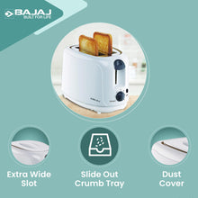 Load image into Gallery viewer, Bajaj ATX 4 750 watts 2-Slice Pop-up Toaster | Dust Cover &amp; Slide Out Crumb Tray | 6-Level Browning Controls | Mid-Cycle Cancel Feature | 2-Yr Warranty | 750 watts | Electric Toaster
