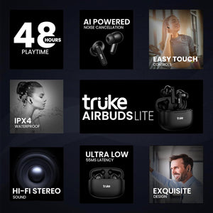 truke Air Buds Lite True Wireless Earbuds - 48 Hrs Playtime, Gaming Mode, Enc, Bluetooth 5.1