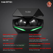 Load image into Gallery viewer, truke Buds BTG 1 True Wireless Earbuds with Environmental Noise Cancellation(ENC) &amp; Quad MEMS Mic for Clear Calls | Up to 48hrs of Playtime | 60ms Low Latency | Bluetooth 5.1 | IPX4
